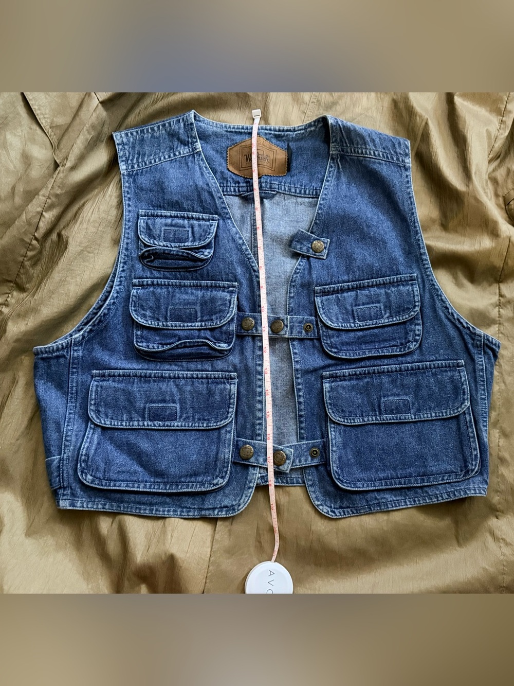 Vintage Woolrich Denim Utility Vest in Medium Blue - Picture 5 of 5